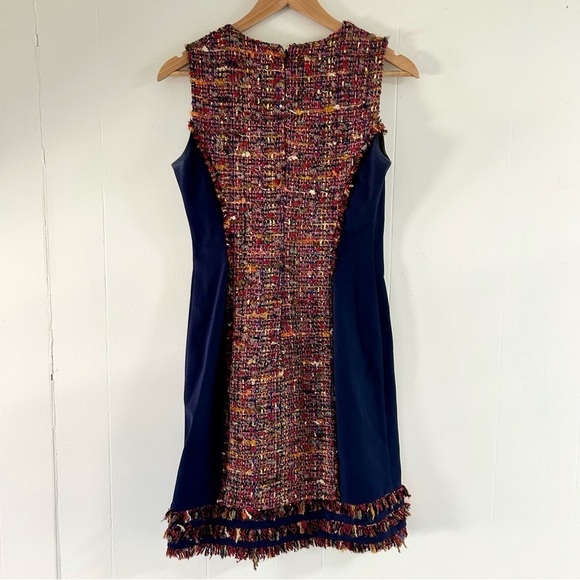 Diane Von Furstenberg Shift Dress with Tweed in Navy sz 4 - Picture 4 of 4